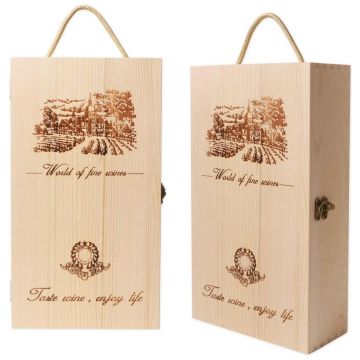 Double Bottle Wooden Wine Box