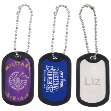 Dog Tag with Rubber Silencer