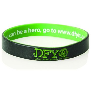 Inside Print and Outside Colour Infill Silicone Wristband