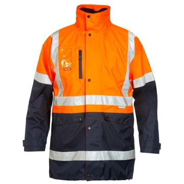 Mens Foundations Hi-Visibility 4 In 1 Two Tone Jacket With Tape