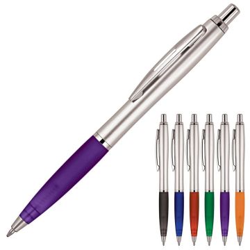 Plastic Pen Ballpoint Silver Yonna