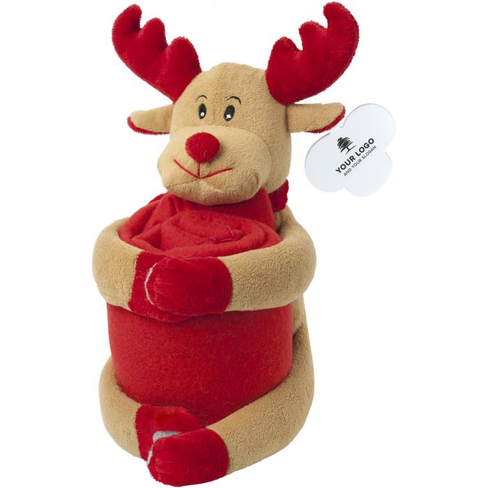Christmas stuffed animal with blanket Andrew