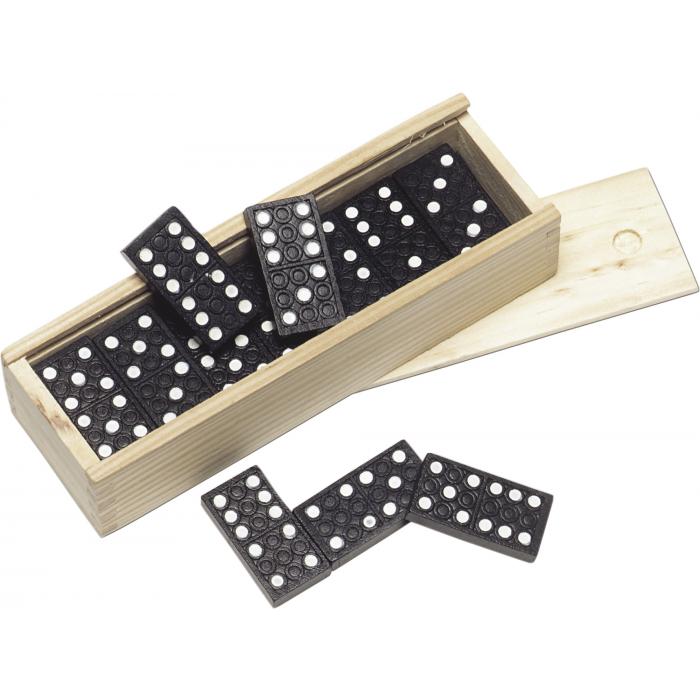 Wooden box with domino game Enid