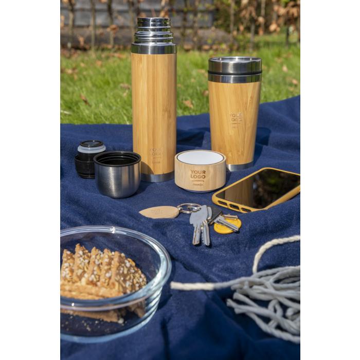 Bamboo and stainless steel double walled bottle Yara