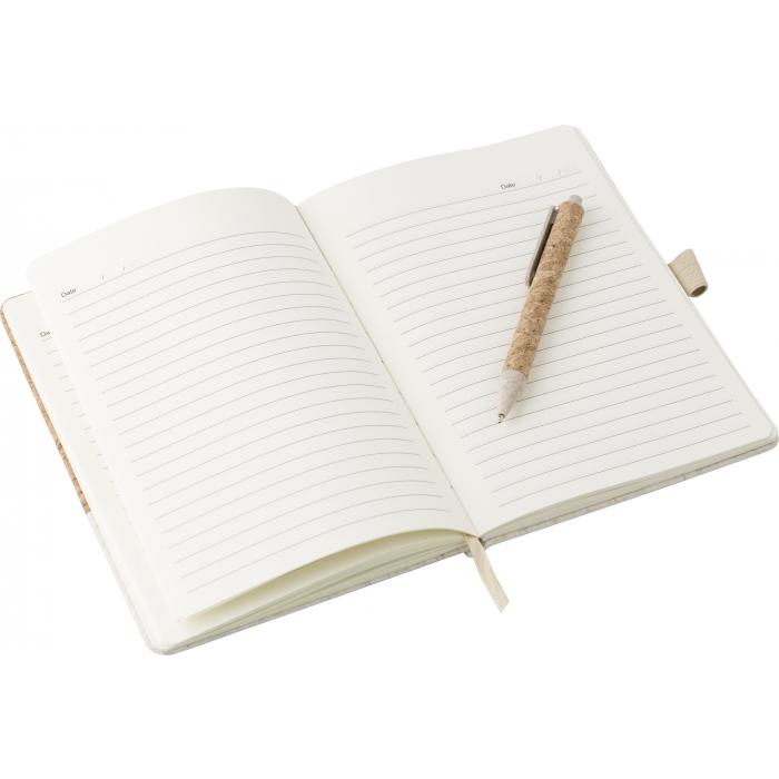 Cork and linen notebook and wheatstraw ballpen Kenzo