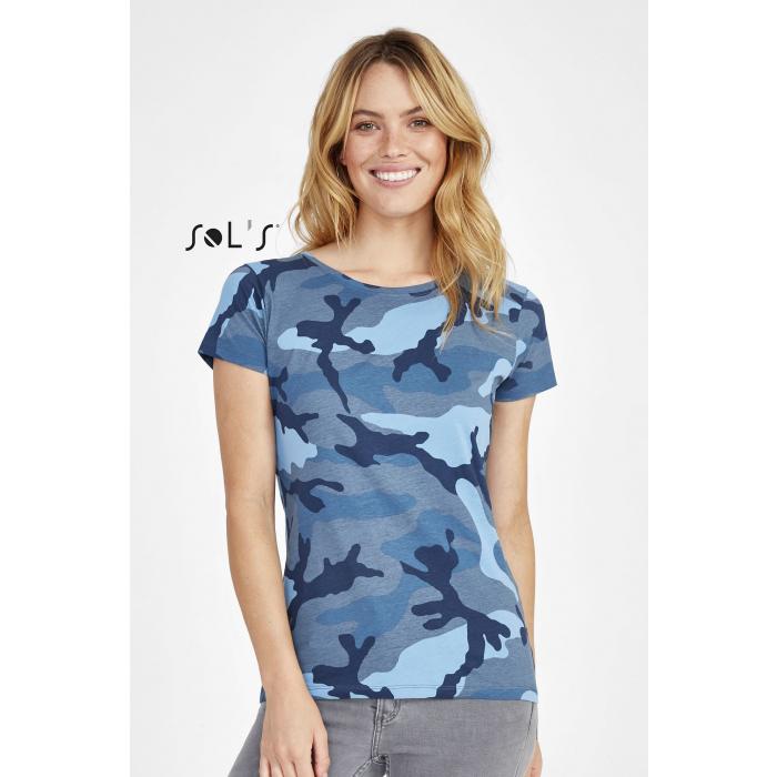 Camo Women's - Round Collar T-shirt