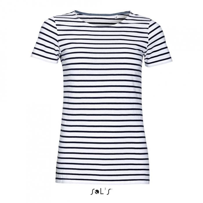 Miles Women's Round Neck Striped T-shirt