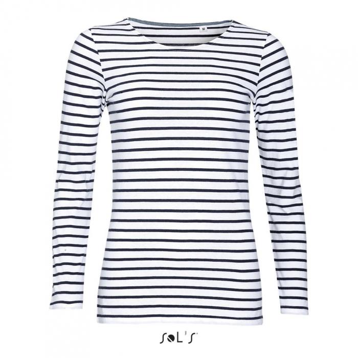 Marine Women's Long Sleeve Striped T-shirt