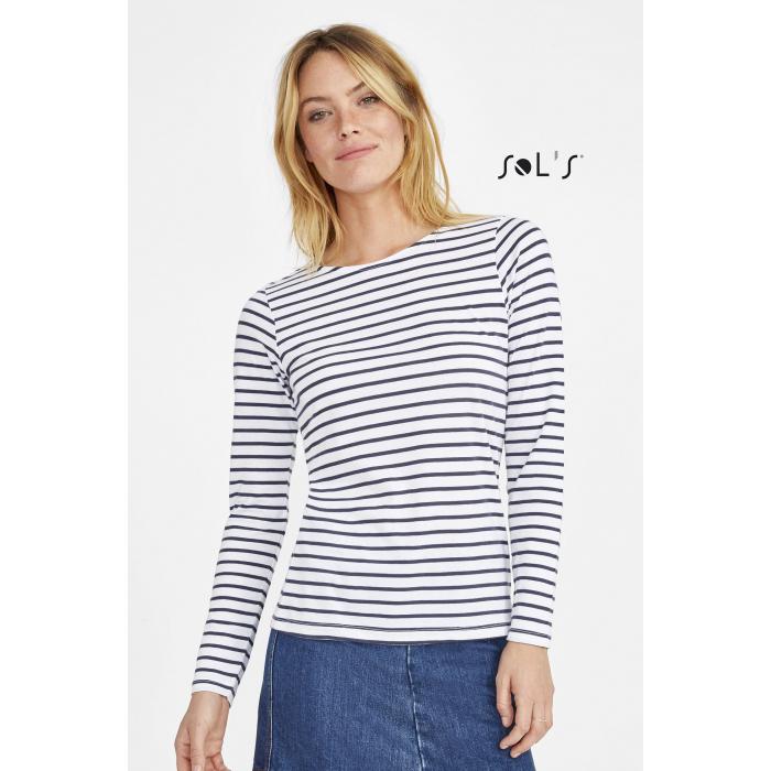 Marine Women's Long Sleeve Striped T-shirt