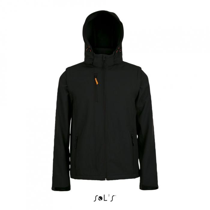 Transformer Softshell Jacket With Removable Hood And Sleeves