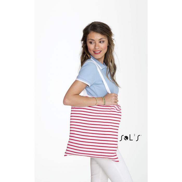 Luna Striped Jersey Shopping Bag