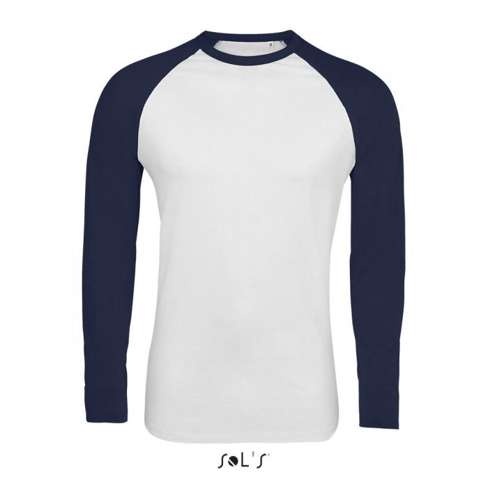 Funky Lsl Men's Two-colour T-shirt With Long Raglan Sleeves