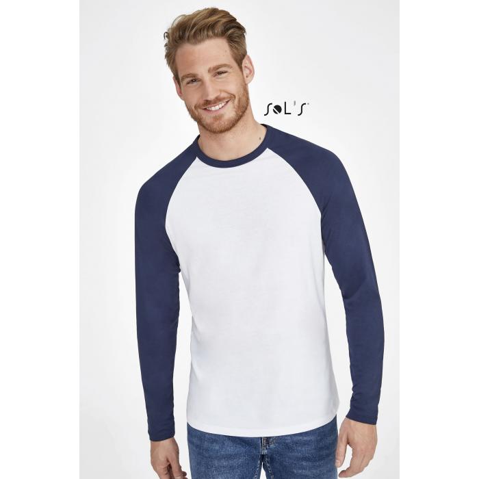 Funky Lsl Men's Two-colour T-shirt With Long Raglan Sleeves