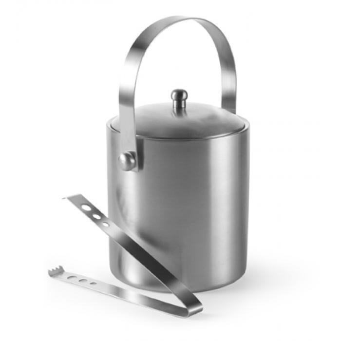 Double-Walled Stainless Steel Ice Bucket With Tongs