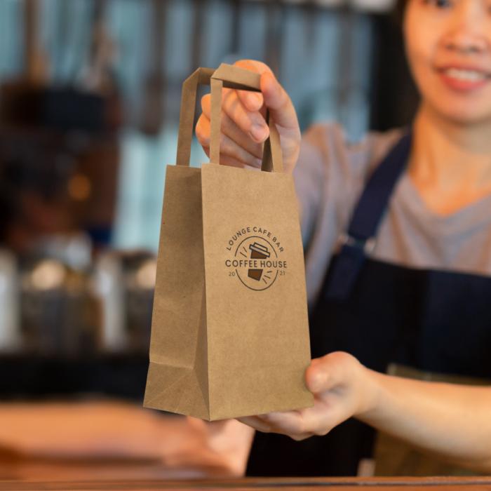 Small Flat Handle Paper Bag Portrait