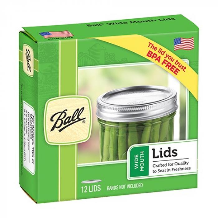 BALL WIDE MOUTH LIDS 12 PACK