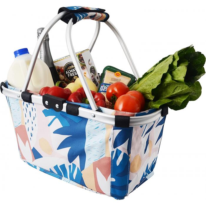 Two Handle Foldable Carry Basket Printed