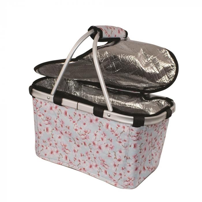Two Handle Insulated Carry Basket With Zip Lid