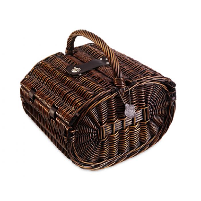 Route 66 Wicker Picnic Basket For Four People 