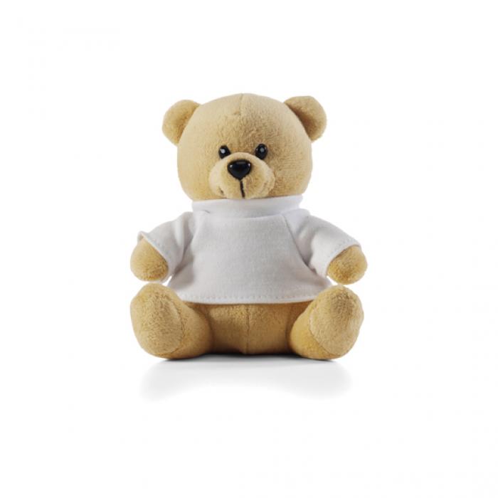 Teddy Bear In A Plush Material With Coloured Shirt