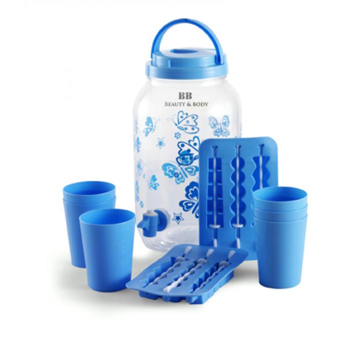 Large 3800Ml Butterfly Patterned Water Container With Pourer And Tap