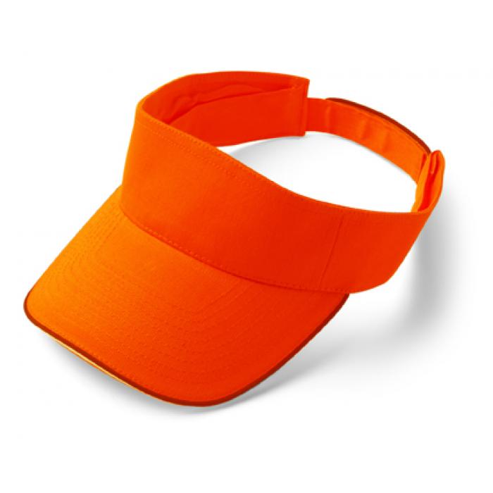 Sun Visor In A Fluorescent Polyester Fabric and Velcro Fastening