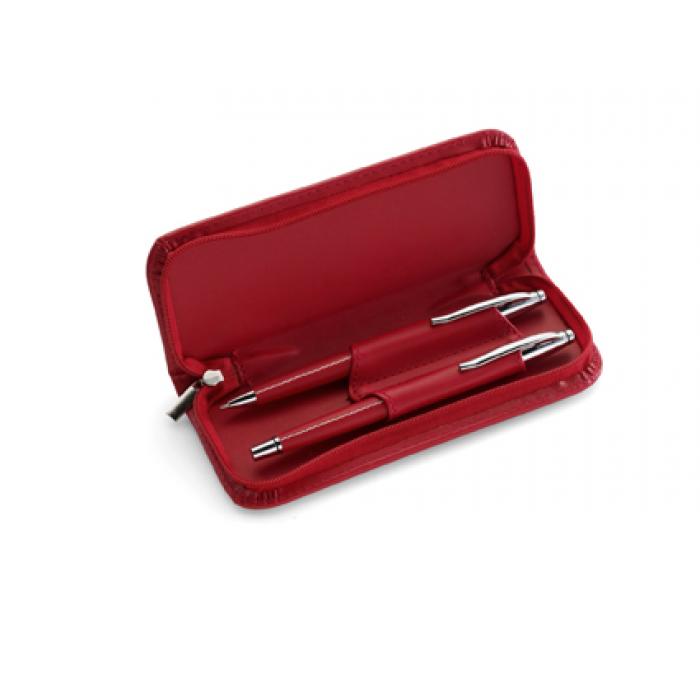 Twist Action Metal Ballpen With Black Ink In A Zipped Case