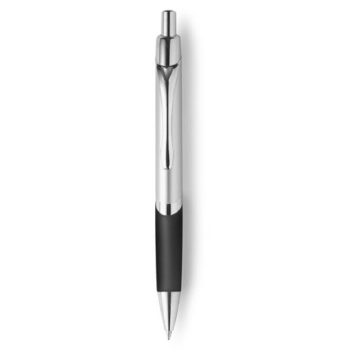 Tornado Ballpen In Black Ink With Plastic Barrel As Well As Metal Clip and Soft Grip 