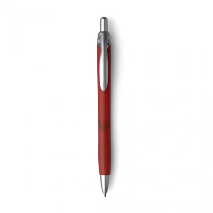 Plastic Push Button Ballpen With Black Ink And Silver Trim Parts