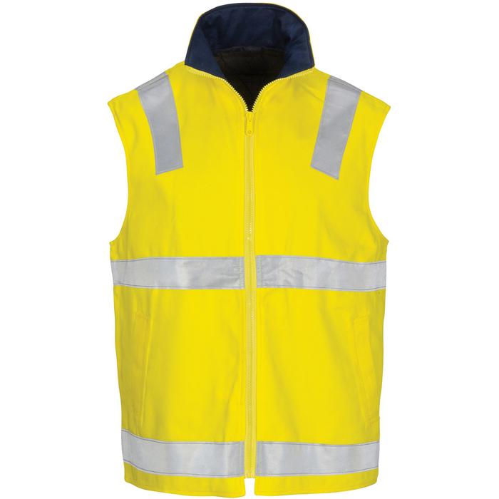 HiVis Cotton Drill Reversible Vest with Generic R/Tape