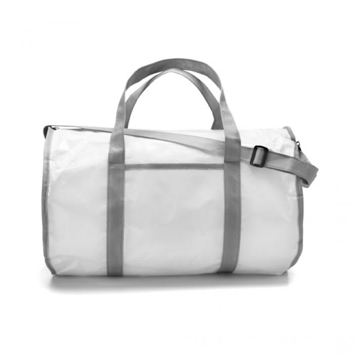 Sports Bag Made From A Plastic Laminated Material Includes Carry Strap