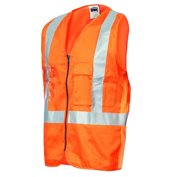 Day/Night Cross Back Cotton Safety Vests with CSR R/Tape