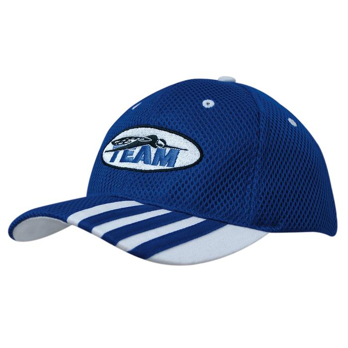 Sandwich Mesh Cap with Striping on Peak