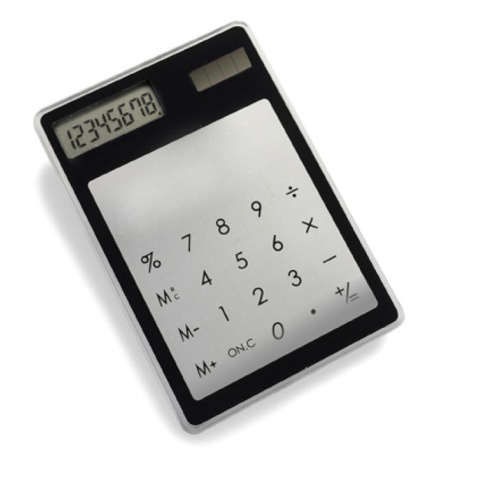 Transparent Touch Screen Eight Digit Solar Powered Calculator
