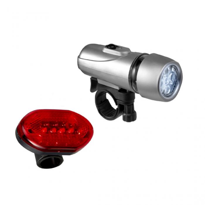 Set Of Two Bicycle Lights With Five Front LED Lights And Four Rear LED Lights
