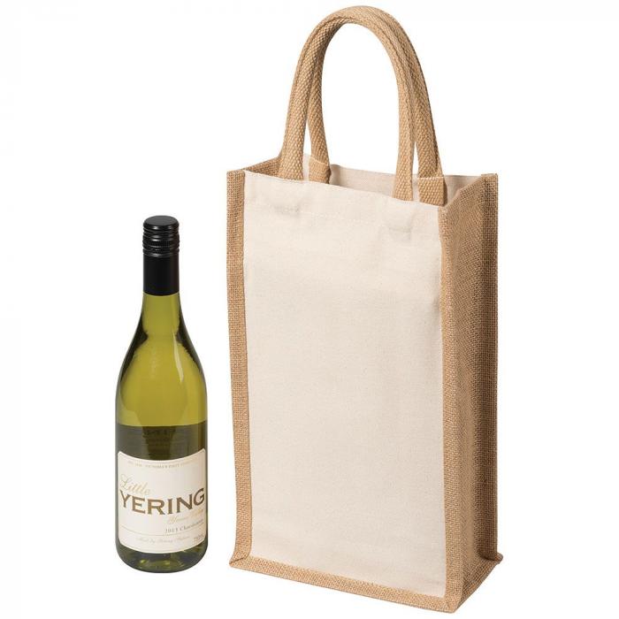 Natural Canvas Two Bottle Wine Carrier
