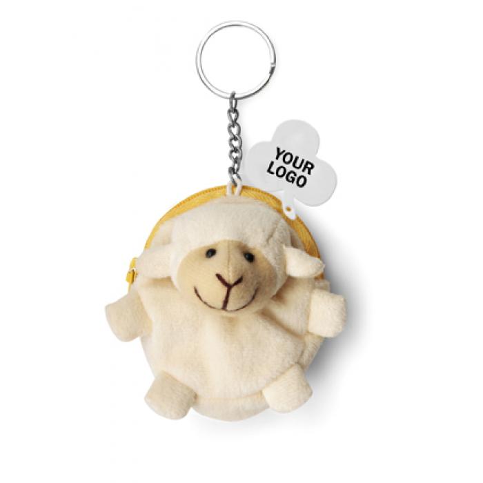 Plush Material Animal Coin Purse With Zip And Keychain