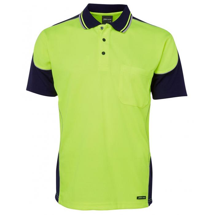 Hi Vis CONTRAST PIPING WORK POLO