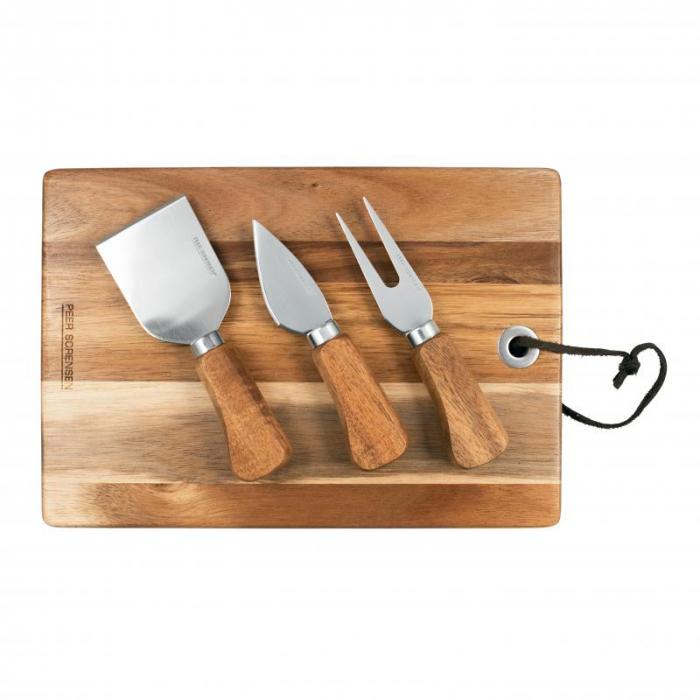 Rectangleangular Cheese/Serving Baord with 3 Cheese Knives