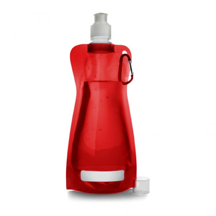 Foldable Transparent Plastic Water Bottle With Belt Clip- 420ml