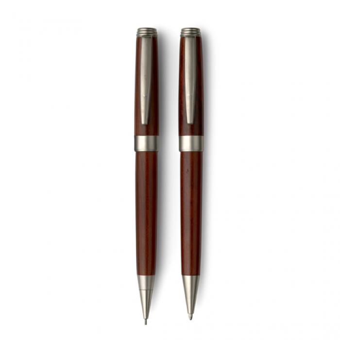 Rosewood Ballpen And Pencil
