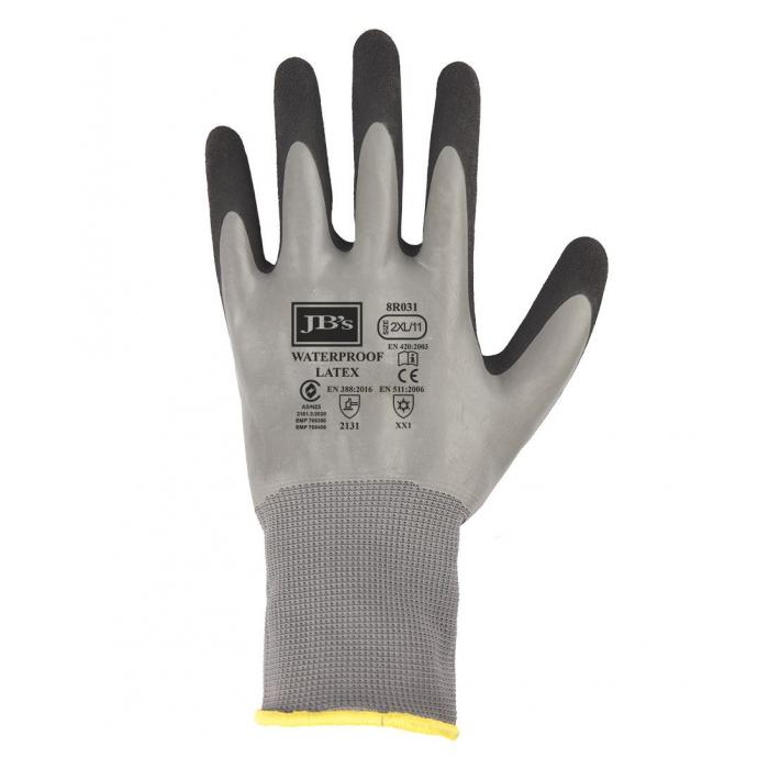 JB's Waterproof Dbl Latex Coated Glove 5Pk