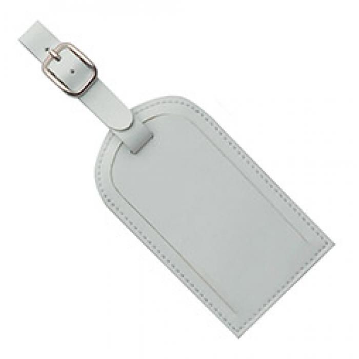 White Covered Luggage Tag
