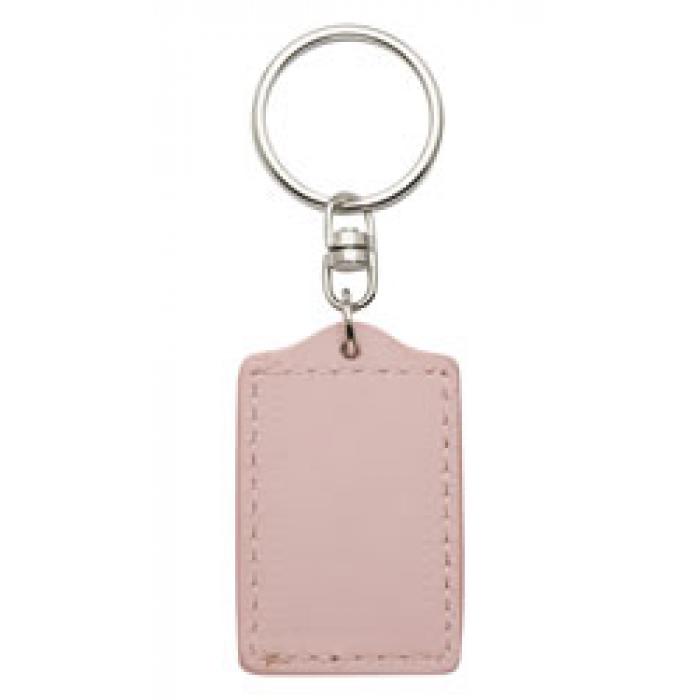 Bonded Leather  Keyring - Pink