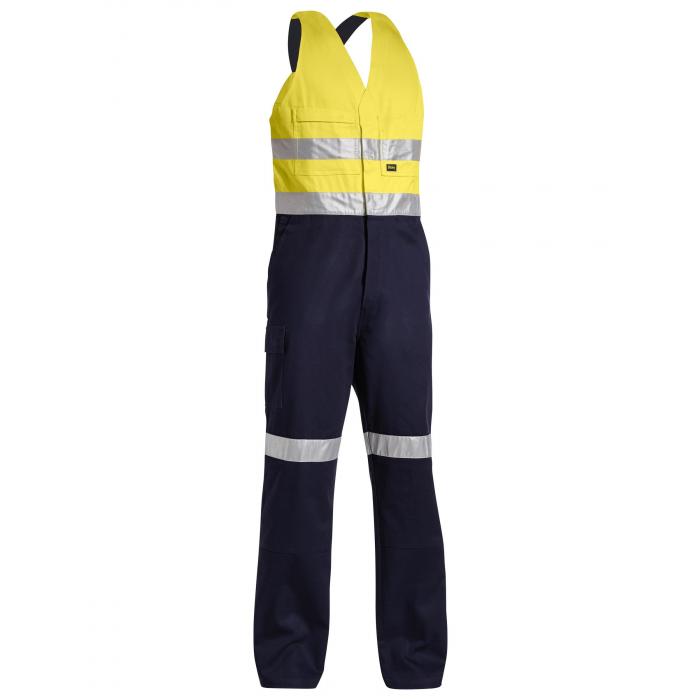 Taped Hi Vis Action Back Overall - Yellow/Navy