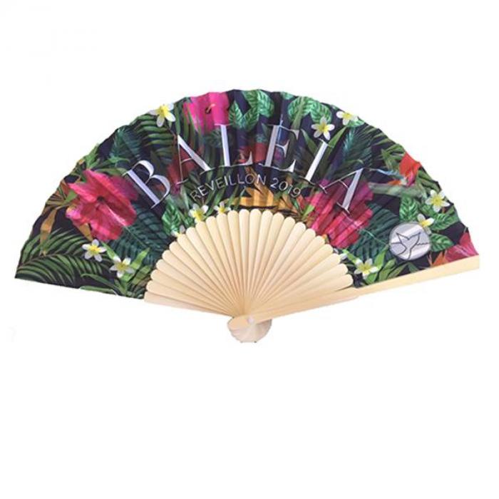 Bamboo/Fabric Folding Fan