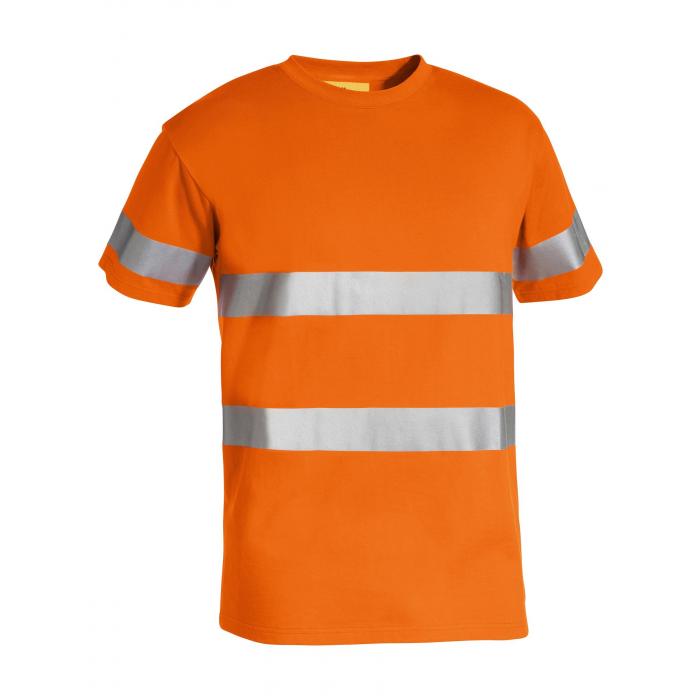 Taped Hi Vis Cotton T -Shirt - Orange
