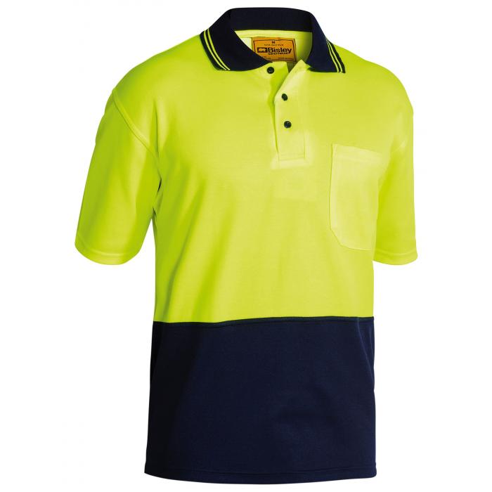 Hi Vis Polo Shirt - Yellow/Navy