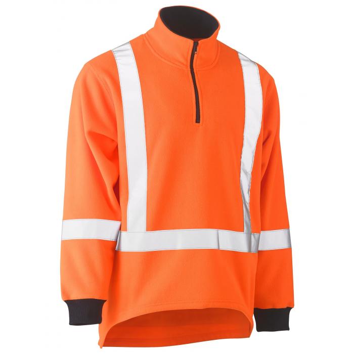 X Taped TTMC Hi Vis Polar Fleece 1/4 Zip Pullover - Orange