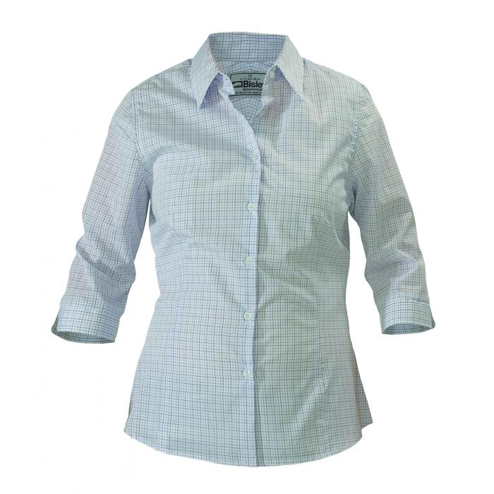 Women'S Yarn Dyed Check Shirt - 3/4 Sleeve
